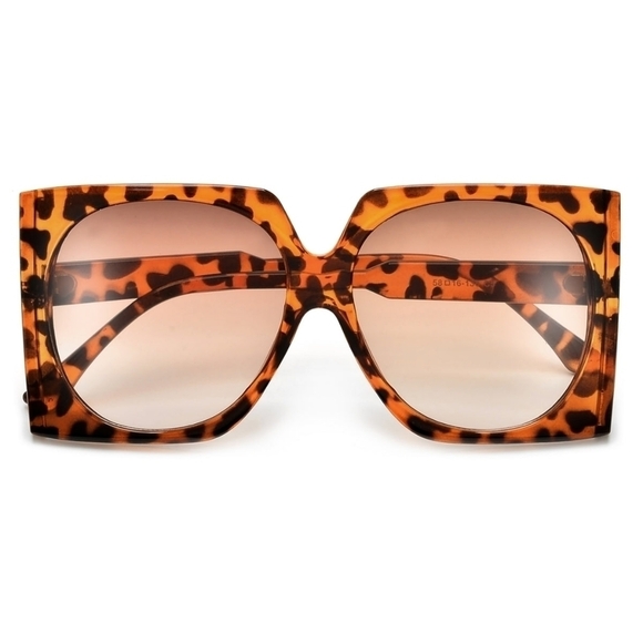 NEW  Oversize Retro Square Fashion Sunglasses Tortoise - Picture 1 of 10
